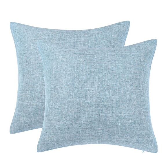 2pcs Linen Throw Pillow Covers Blank Cotton Square Cushion Cover Blue - Picture 1 of 6